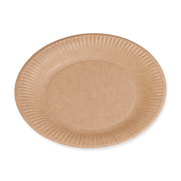 LE NAPPAGE ARTS DE LA TABLE - Large Kraft Paper Plates - Biodegradable Disposable Plates - FSC Certified - Pack of 50 Kraft Paper Plates Diameter 23 cm 48715440G