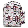 Lluvia Mochila Lonchera Lapicera Osos Con Accesorios Estampada Blanca Primaria