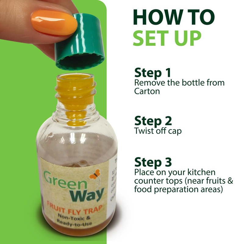 Greenway Traps Fruit Fly Trap, Indoor and Kitchen, Reduced Fruit