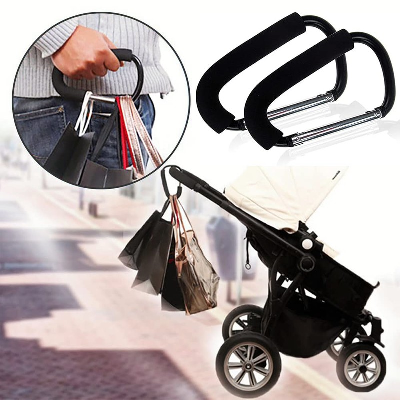 Stroller Hook, Luggage Hook, Aluminum Alloy Carabiner, Portable Hook, Multi