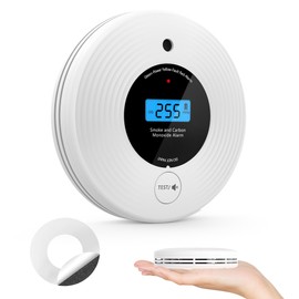 Smoke Detector Carbon Monoxide Detector Combo 10 Year Battery, Smoke Alarm CO Detector with Large Display, Easy Installation