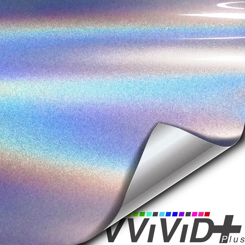 VViViD+ Ultra Gloss Silver Rainbow Metallic Vinyl (6ft x 59"