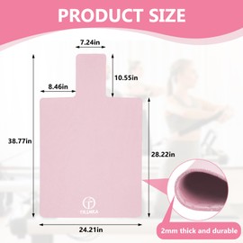 Non-Slip Pilates Reformer Mat, 2mm Thick Pilates Reformer Machine Cover Mat, 39" x 24" Foldable Washable Absorb Sweat Accessory for Home, Studio, Gym Fitness (Pink)