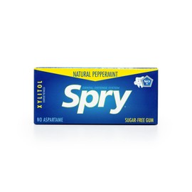 Spry Fresh Natural Xylitol Chewing Gum Dental Defense System - Aspartame-Free, Sugar-Free, Non-GMO, Gluten-Free (Peppermint, 10 Count Blister Cards - Pack of 20)