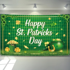KatchOn, XtraLarge Happy St Patricks Day Banner - 72x44 Inch | St Patricks Day Backdrop for St Patricks Day Decorations | St Patricks Day Photo Backdrop | St Patricks Backdrop, St Patricks Day Decor