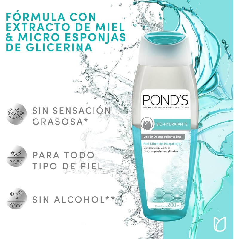 Loción Desmaquillante Dual Pond's Bio-Hydratante 200 ml