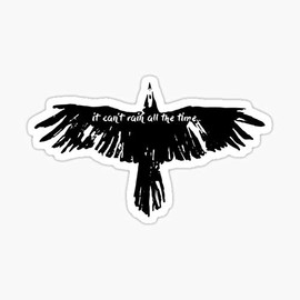 decals The Crow- It Can't Rain All The Time Sticker - Black, Reflective, Plastic, Rustic, Wall Decal, Automotive