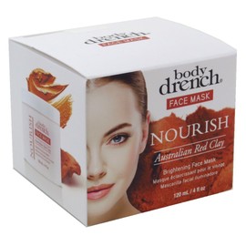 Body Drench Face Mask Nourish Australian Red Clay 4 Ounce Jar (120ml) (2 Pack)