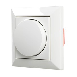 EHMANN 5591x0100 T55.01 Universal Dimmer Comfort with Cover, Rotary Knob, Central Plate (55 x 55) and Single Frame, White Similar to RAL9016, LED 3-100W, 7-220W/VA