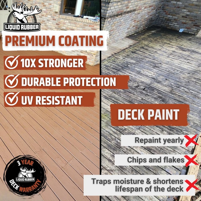 Liquid Rubber Polyurethane Deck Coating – 10X Stronger Than Traditional