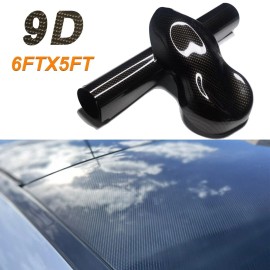 Olimia 72"x60" Ultra Gloss 9D Pet Black Carbon Fiber Vinyl Wrap Bubble Free 6ft x 5ft