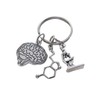 JewelryEveryday Psychologist Appreciation Keychain with Brain Charm, Serotonin Molecule &