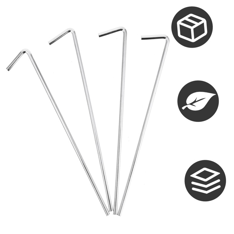 KOMBIUDA 20pcs Heavy Duty Iron Tent Stakes for Camping Awnings