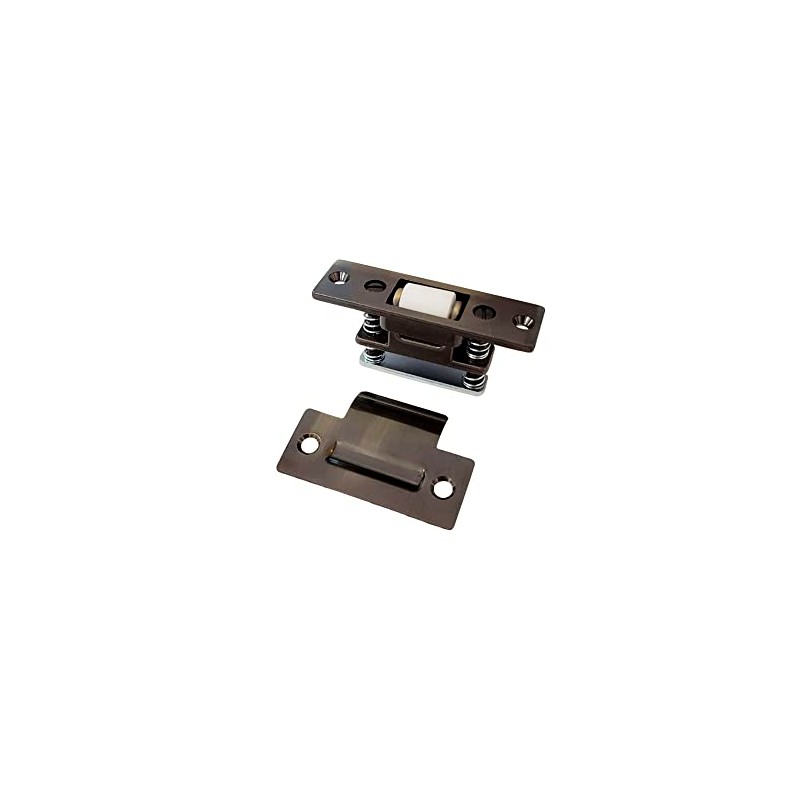 QCAA Heavy Duty Solid Brass Adjustable Silent Roller Catch, Brushed