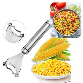 Stainless Steel Corn Peeler, Corn Cob Peeler Tool, Premium Stainless Steel Handy Corn Harvester Cutter with Ergonomic Handle, Corn Cob Remover, Small Kitchen Tools (Set of 1), 7.4*2.5*08, (ABC127)