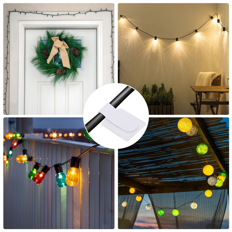 40 Pcs Adhesive Christmas String Lights Strap Holders, Outdoor Hanging