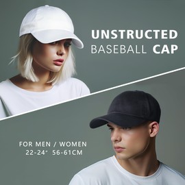 GADIEMKENSD Blank Baseball Cap Washed Cotton Hat for Women Men Unconstructed Soft Basic Hat Unisex Custom Items Plain Caps Dad Hats for Outdoor Sports Golf Running Hiking White
