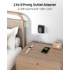 TROND 2 Prong Power Strip USB, 2 to 3 Prong