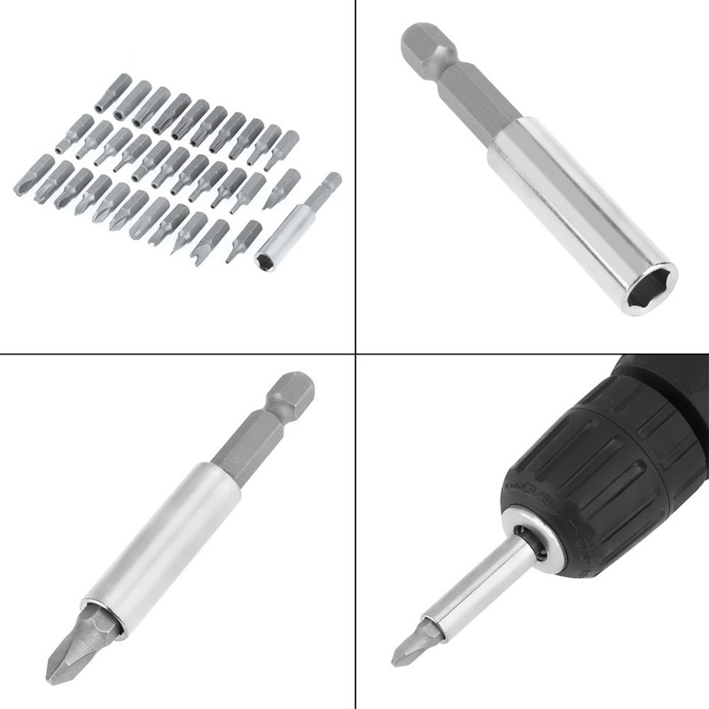 Screwdriver Bit Kit, 33Pcs Multifunctional Precision Hollow Security Tamperproof Star/Tri-Wing/Hex/Spanner