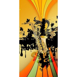CafePress Music, Saxophone 30"x60" Absorbent, Soft Beach Towel
