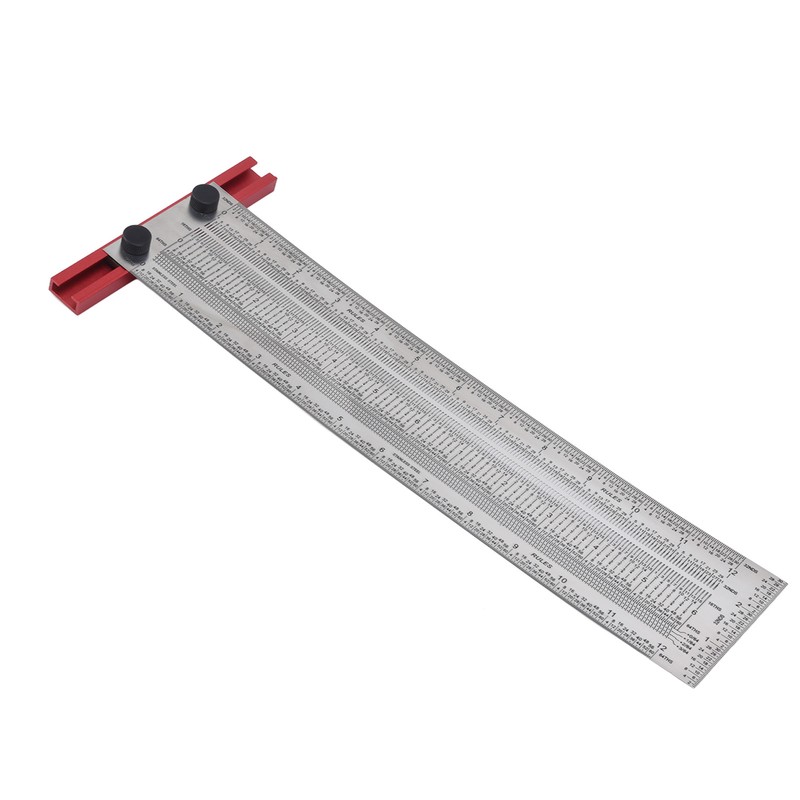 T Rule Stainless Steel Silver Scribing Ruler Woodworking Measuring Tool