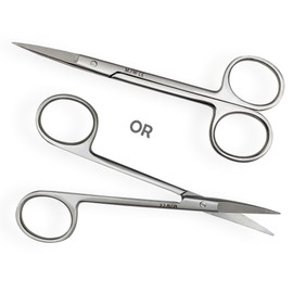 MJW Professional Iris Scissors Made of Stainless Steel Used as Beard, Ears, Nose Hair Scissors, Cuticle Cutting and Craft Scissors with Precise Jaw Cutting Curved Ends