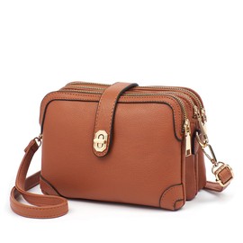 Xiaoyu Small Crossbody Bags for Women Fashion Cell Phone Purse Ladies Multiple Pockets Shoulder Handbags (Brown)