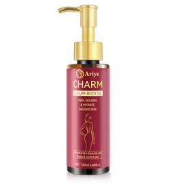 ARIYE Firming Body Oil for Crepe Skin,Silky After Shower Oil for Women &Men,Tightening&Hydrating Treatment for Arms,Legs,Stomach&Body,Natural Formula for All Skin,Lightweight&Non-Greasy (Burgundy)