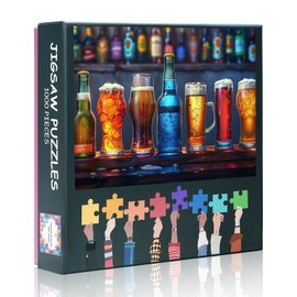 Puzzles for Adults 1000 Pieces - Drinks Theme Jigsaw Puzzle (27.5x19.7 Inch), Beer Bottles Challenging Puzzles for Adults, Family Game for Men & Women (Home Decor Gift)