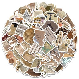 50 Pcs Retro Stickers, Cool Vintage Sticker for Fans Kids Teens Adult, Durable Aesthetic Decals for Laptop Water Bottle Skateboard Computer Bicycle Motorbike Car Scrapbook