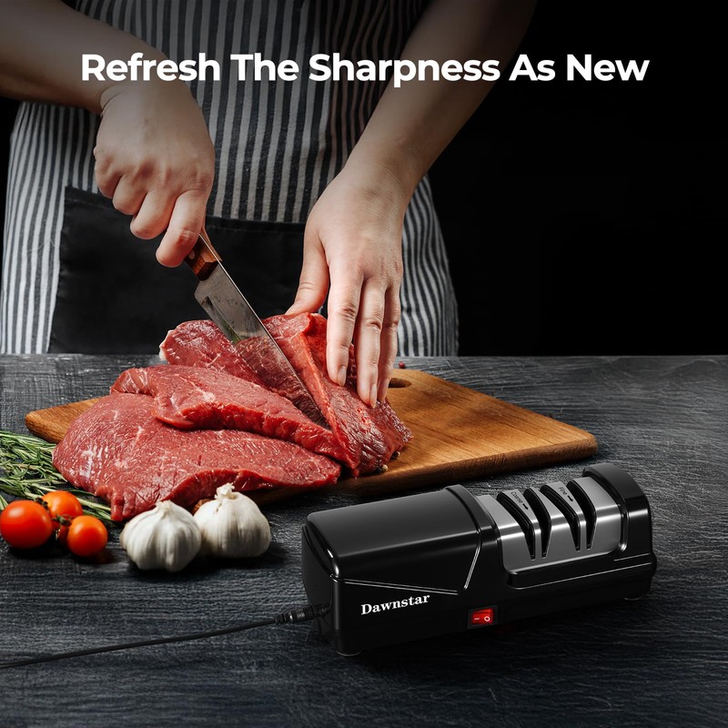 Electric Knife Sharpener, Precise 20° Diamond Knife Sharpener for Kitchen