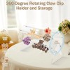 Acrylic Claw Clip Organizer,360 Degree Rotating Holder Transparent
