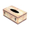 Tissue Box Organizer Composite Wood Leather Rounded Edges Premium Texture