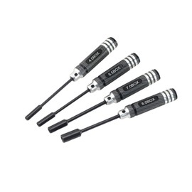 4 Pcs Hex Screw Driver Set, 4.0mm 5.5mm 7.0mm 8.0mm Hex Nut Socket Screwdriver Universal Model Wrench for RC Car, Boat, Quadcopter, Helicopter (Black)