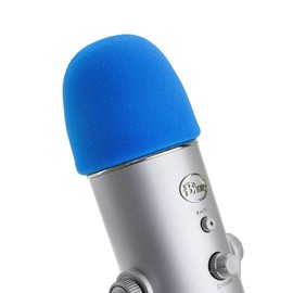 SUNMON Microphone Foam Windscreen Cover, Perfect Mic Pop Filter Mask Shield for Blue Yeti, Yeti Pro, MXL, Audio Technica Microphones and USB Mics (Blue)