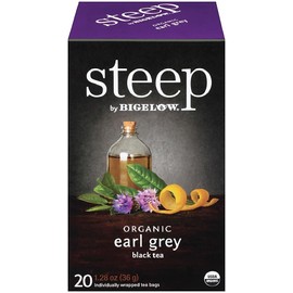 Bigelow 17700 steep Tea, Earl Grey, 1.28 oz Tea Bag, 20/Box