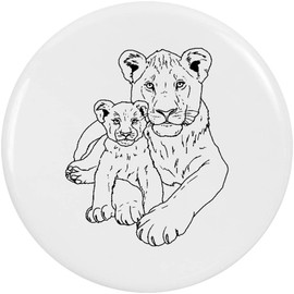 2 x 38mm 'Lioness and Cub' Small Button Pin Badges (BB00142504)