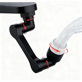 Extensor de fregadero giratorio de 1440°, pulverizador universal de cocina, 2 modos de flujo, accesorio giratorio de fregadero de cocina de 1080°+360°, brazo robótico multifuncional giratorio para