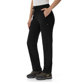 BGOWATU Women's Hiking Pants Quick Dry Lightweight Water Resistant Joggers with Zipper Pockets High Waisted Outdoor Black M