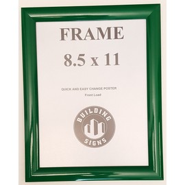 Green Snap Poster Frame/Picture Frame/Notice Frame 8.5 x 11 Front Load Easy Open Snap Frame (Aluminum !!!)