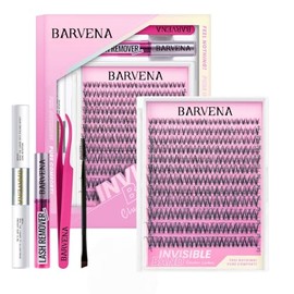 de Racimos de Pestañas Naturales Banda Invisible Racimos de Pestañas 8-18 MIX 144 pcs Kit de Extensión de Pestañas Kit de Extensión de Pestañas Indivi