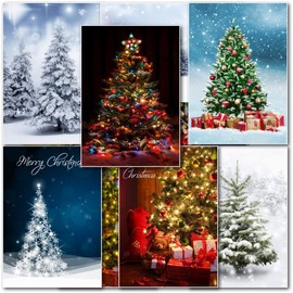 doodlecards Pack of 10 Mixed Charity Christmas Cards Xmas Tree. Printed in UK, Premium Quality & 100% Recyclable.