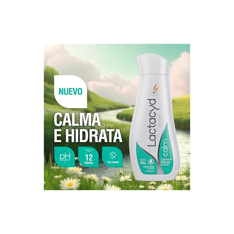 Lactacyd Pro-Bio Calm Shampoo Íntimo con Avena, Lirio Azul y