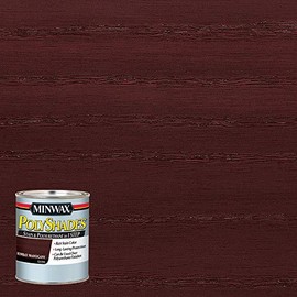 Minwax 214804444 PolyShades - Stain & Polyurethane in 1 Step, 1/2 pint, Bombay Mahogany, Gloss