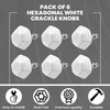 ETHNICITI Pack of 6 Hexagonal White Crackle 40mm Ceramic Door