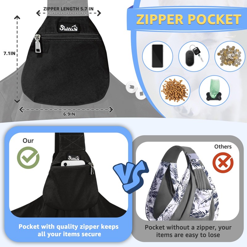 SlowTon Dog Carrier Sling - Thick Padded Shoulder Strap Adjustable