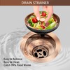 EXAKEY Kitchen Sink Drain Copper 3-1/2 Inch Stainless Steel Kitchen
