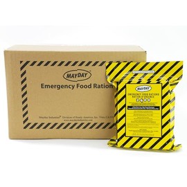 Mayday Emergency Food Bars, 2400 Calorie Meal Replacement Bars, 5 Year Shelf Life, Nutrient Dense Food Rations for Disaster Preparedness Earthquake, Fire, Flood, Leak-Proof Pouches, Highly Storable and Portable Food Storage, Apple Cinnamon, 24 Pack