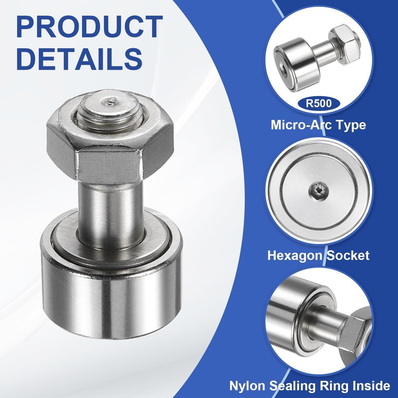 sourcing map Cam Follower Track Runner Bearings CF10/KRV22 X Needle