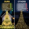 Christmas Solar Decorations Star Lights Outdoor, 11.48ft 350LED Waterfall Tree